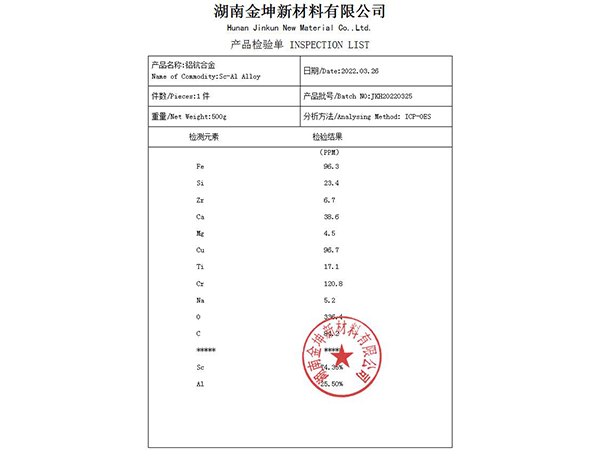 鋁鈧合金75%